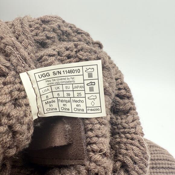 UGG Womens Classic Cardi Bootie US 8 EU 39 Brown Knit GUC - Picture 11 of 13